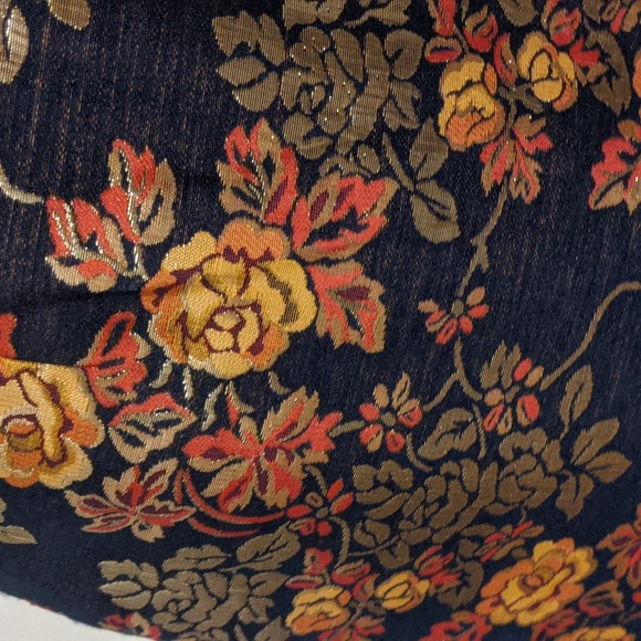 NEW Brooks Brothers Navy Bronze Antique Gold Orange Red Floral Jacquard Skirt - Picture 4 of 6